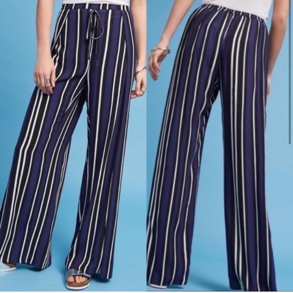 Anthropologie wide lag striped pants